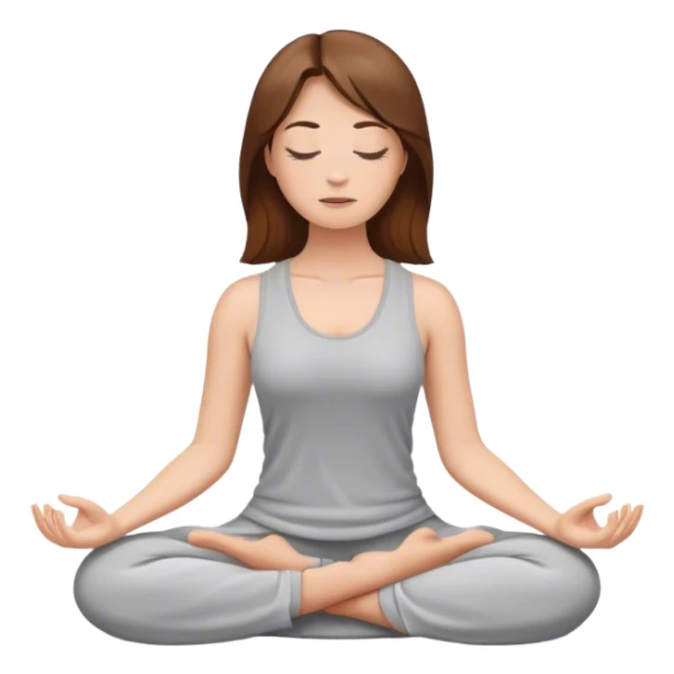 meditate white woman brown hair sticker