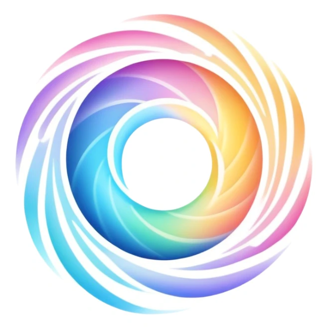 Soft radiant energy aura symbol with gentle light waves, minimalist floating essence, inspirational glow sticker