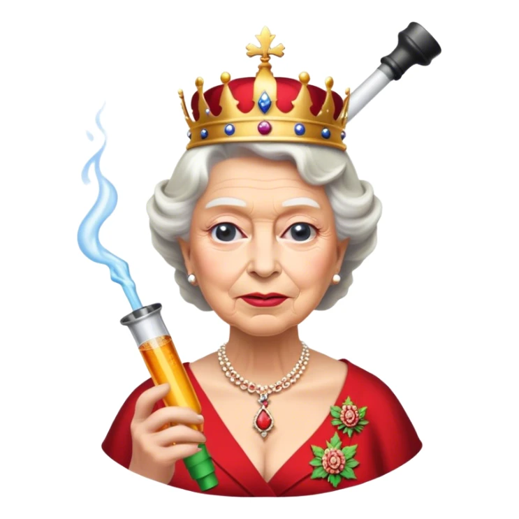 Queen of England hitting a bong  sticker