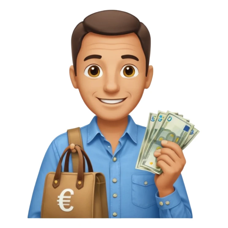 UNCLE WITH a bag of Euro MONEY sticker