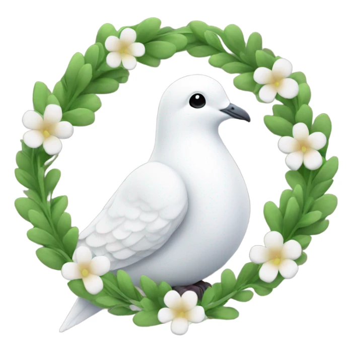 A dove with a green blooming peace wreath sticker