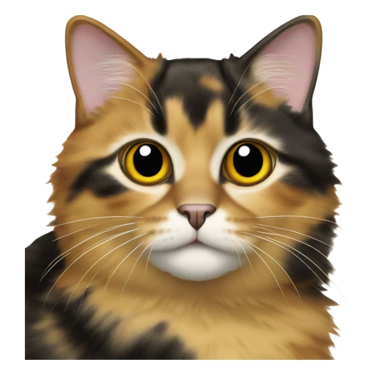 Tortoiseshell cat with yellow and black and white and is medium sticker