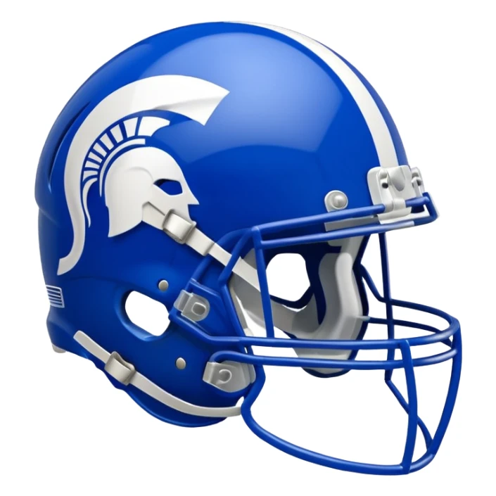 Royal Blue and White Spartan Football helmet sticker