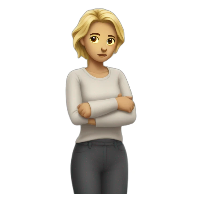 Sulking woman cross arm sticker