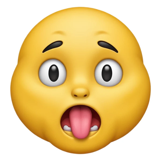 yellow emoji sticking tounge out and head shaking sticker