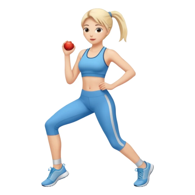a girl does morning exercises sticker