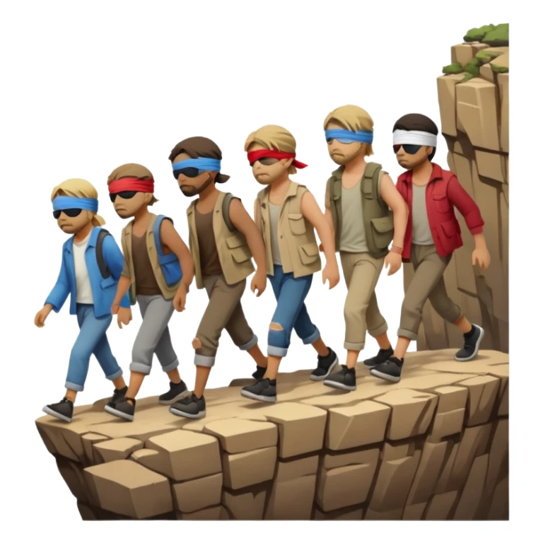 the blind leading the blind off a cliff  sticker