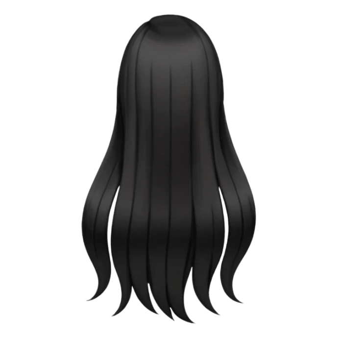 back view of long black hair sticker