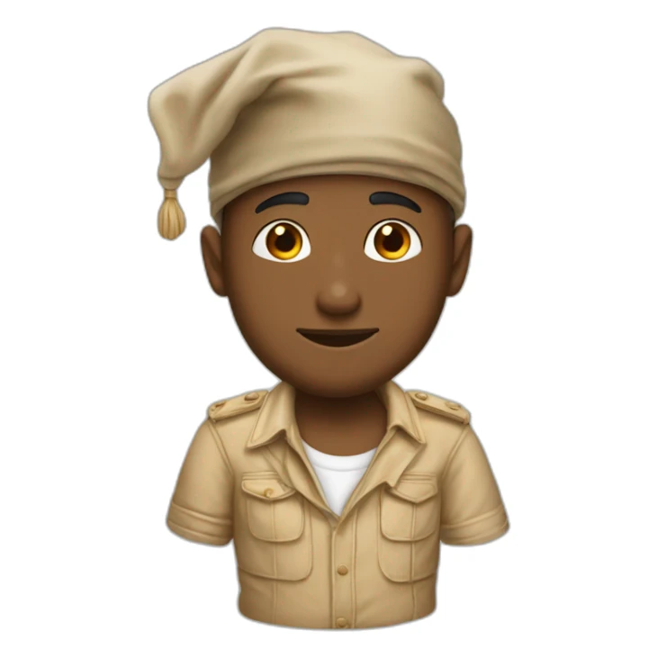 Maxime biaggie qui lève les bras et dit hassoul sticker