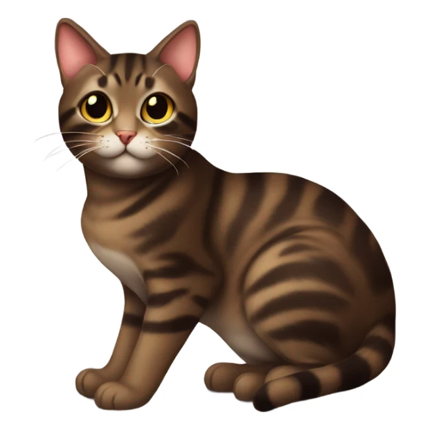 Cute dark brown tabby cat celebrates Christmas  sticker