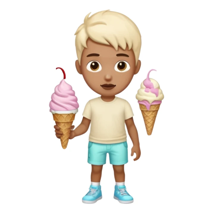 a boy with ice cream shorts and pit vipers sticker