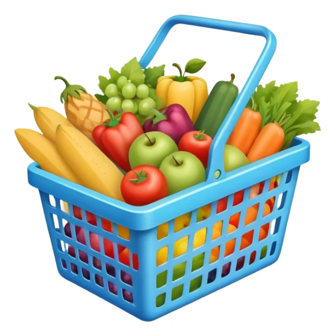 shopping basket full of groceries sticker
