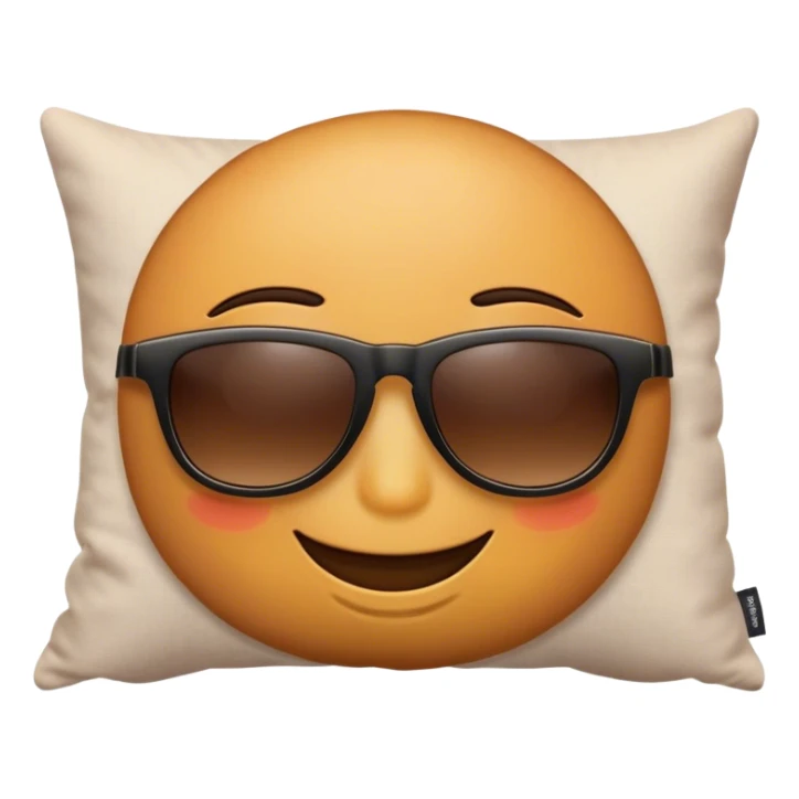 smile face with sunglasses on a pillow sticker