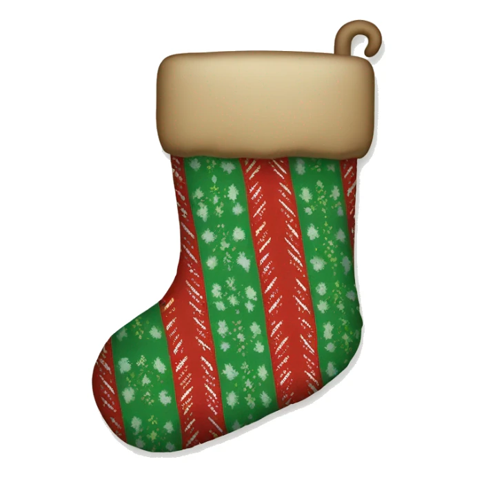 Christmas stocking with red and green pattern, cozy and festive design" sticker