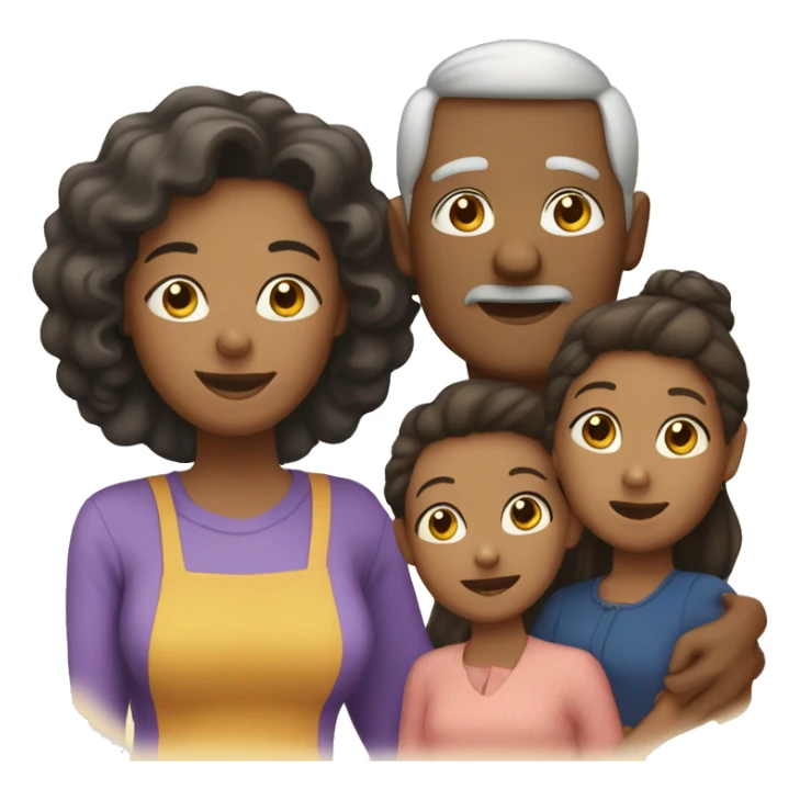 Family two grandparents, aunt, mom, dad, 3 daughters sticker