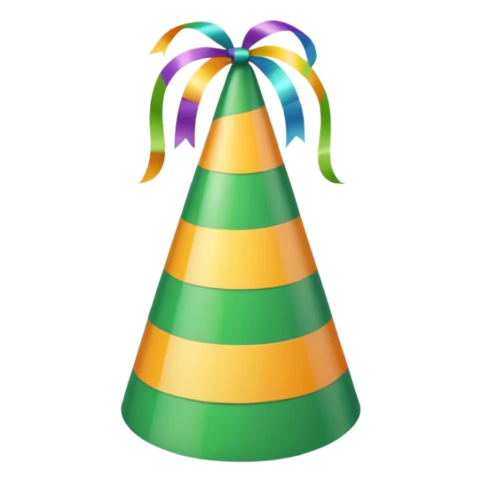 a green, colorful Birthday hat sticker