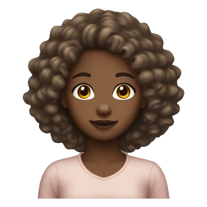 black girl with light brown eyes and long curly hair sticker
