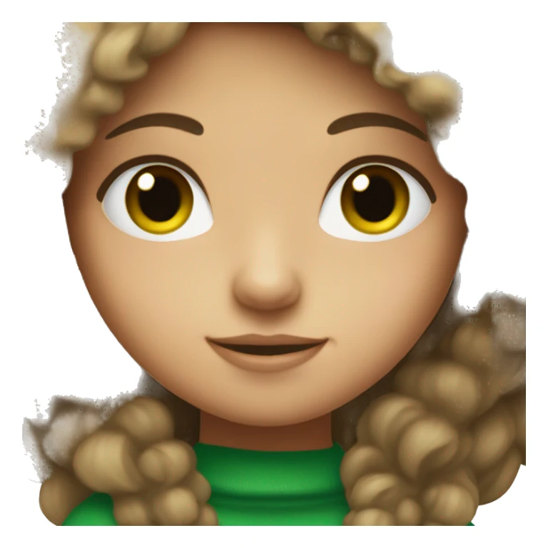 Brown hair girl with green eyes sticker