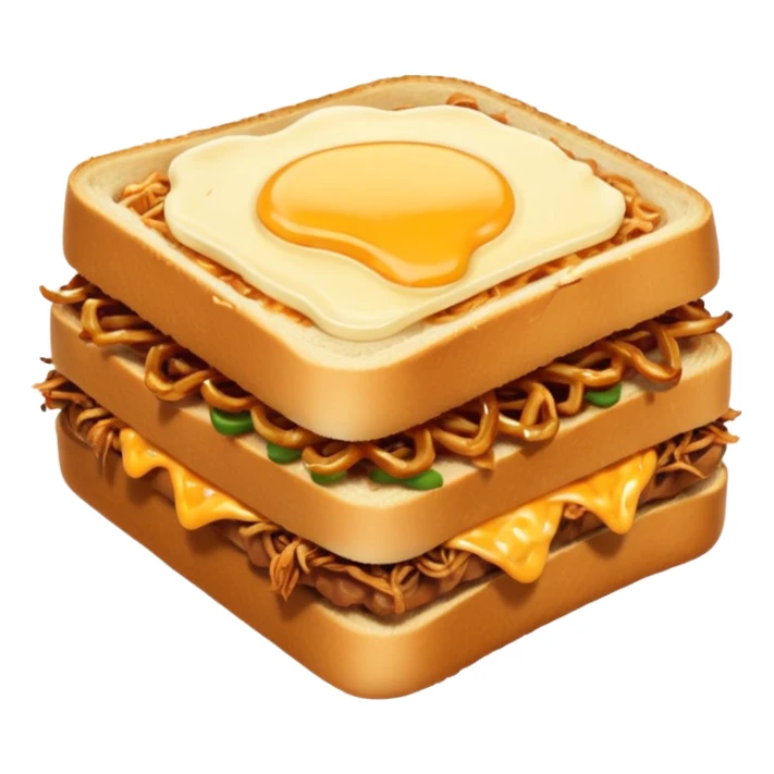 BBQ pulled pork melt on texas toast with crispy onions  sticker