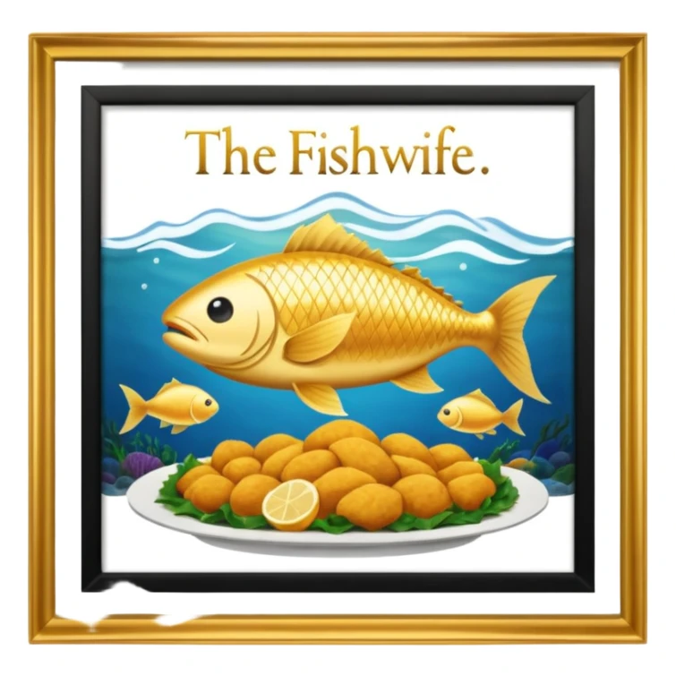 Create a logo using this image.  The wording should read: The Fishwife Founder Feast  sticker
