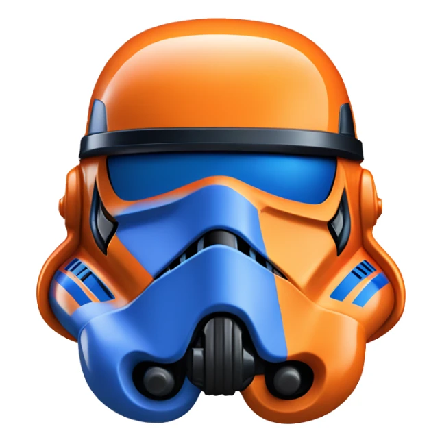 Orange and blue accented stormtrooper helmet  sticker