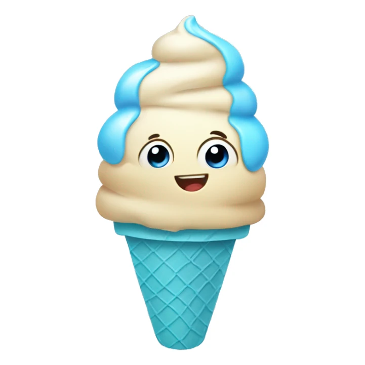 baby blue ice cream in cone sticker