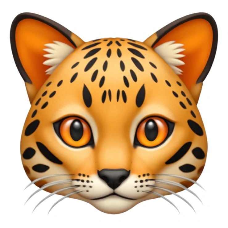 Draw an emoji of the face of an ocelot. Make it schematic. sticker