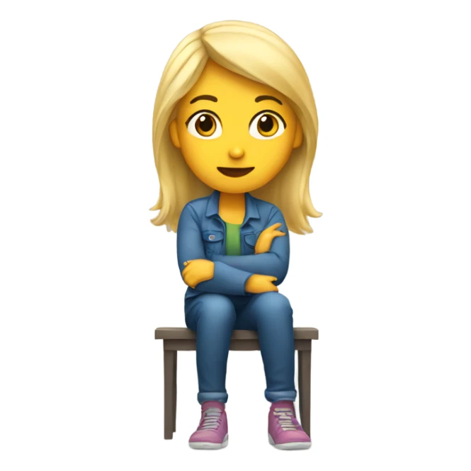 blonde girl sitting solo sticker