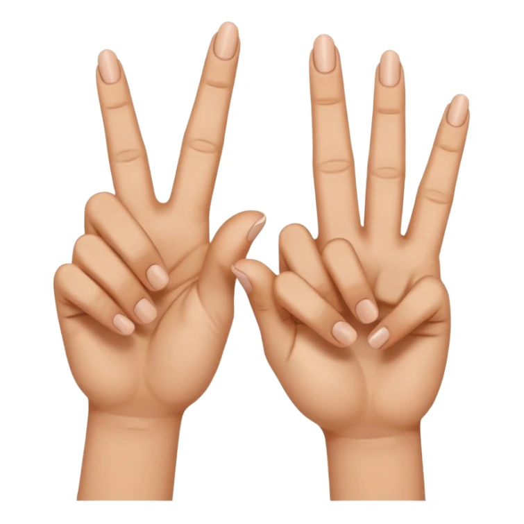 Manos con el dedo del medio y el anular cursados sticker