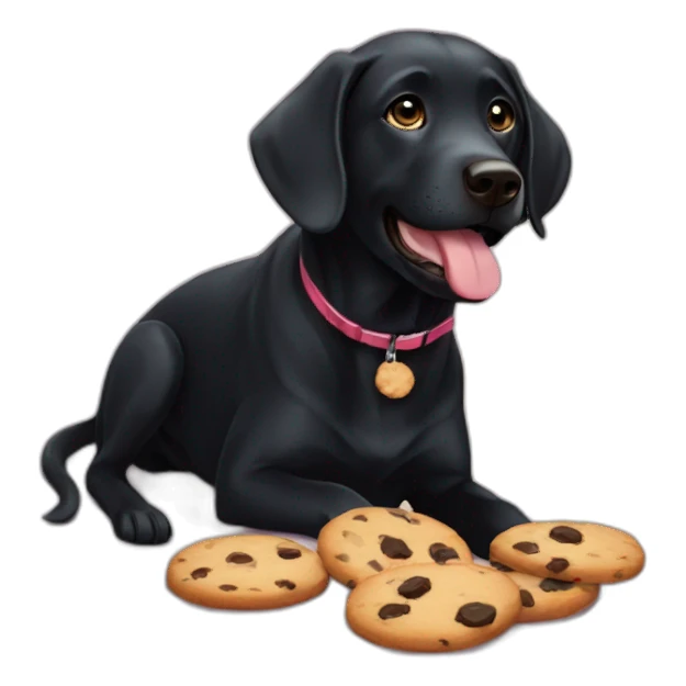Black labrador that eat cookies and says food sticker