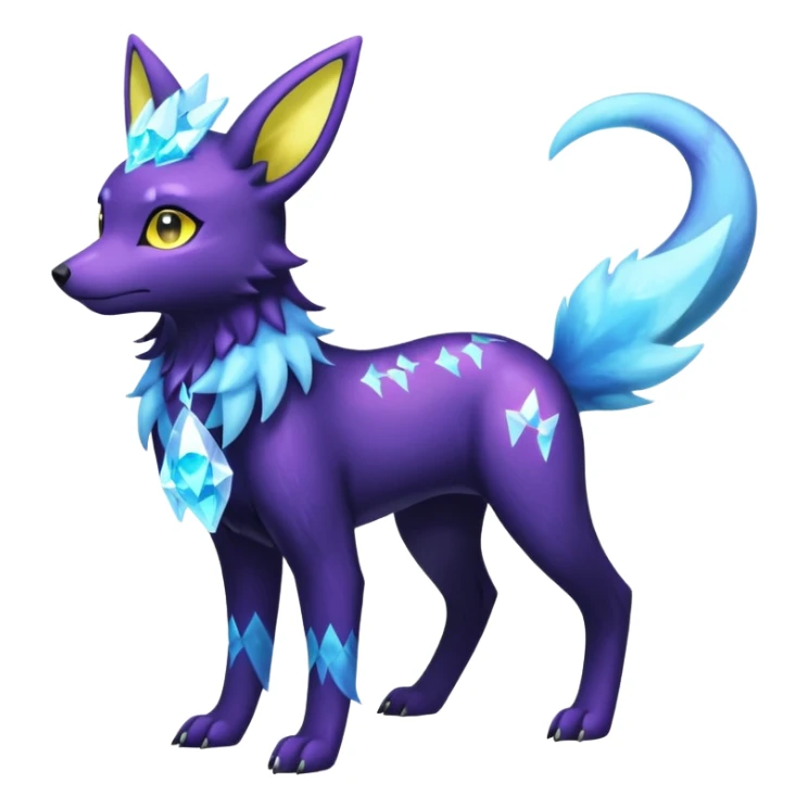 Manectric-Electrike-Aurorus-Umbreon-Draco-Fakémon-hybrid-creature (full body), 4 legs sticker