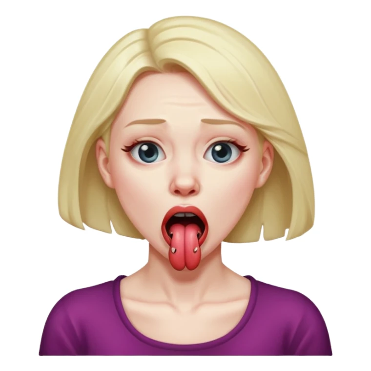 Woman choking herself with a dramatic face and tongue out sticker