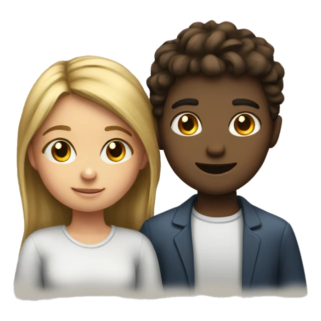 girl and boy drawing a picture sticker