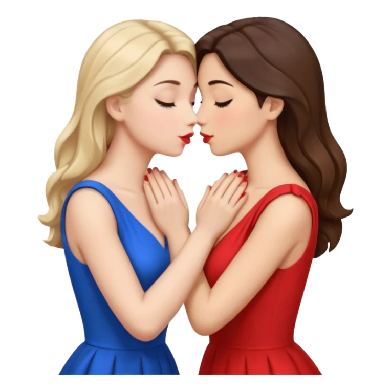 two wome nkissing hands wrapped around each other sticker