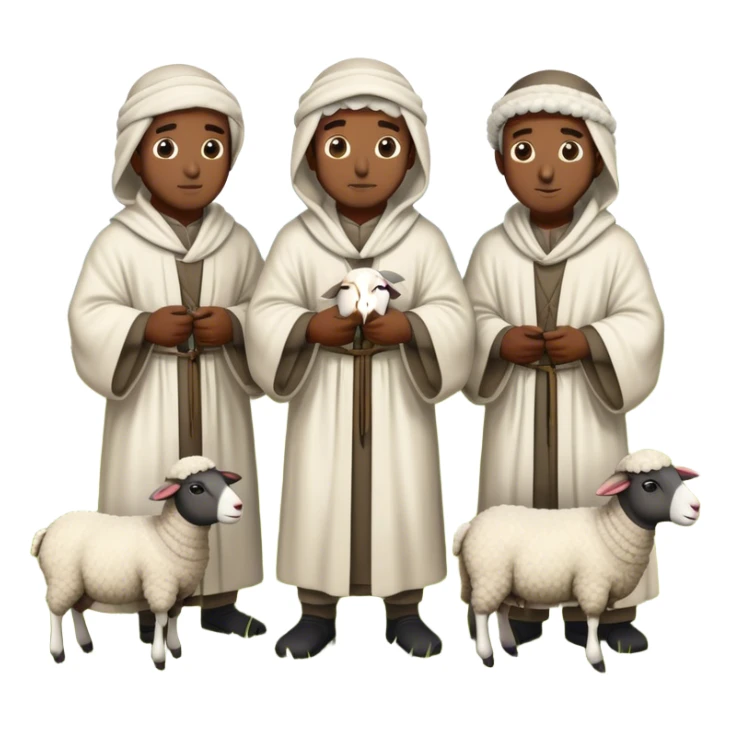 Four Black man Shepherds with a flock of sheep sticker