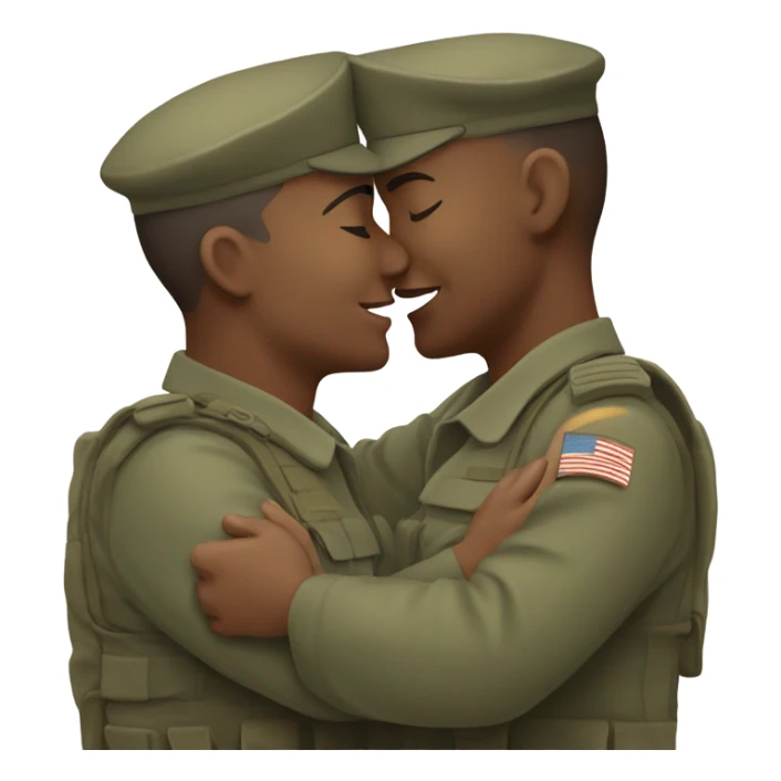 Soldiers kissing  sticker