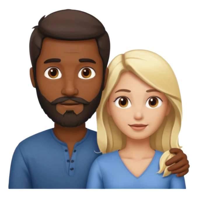 Indian man with beard holding naked blonde woman sticker