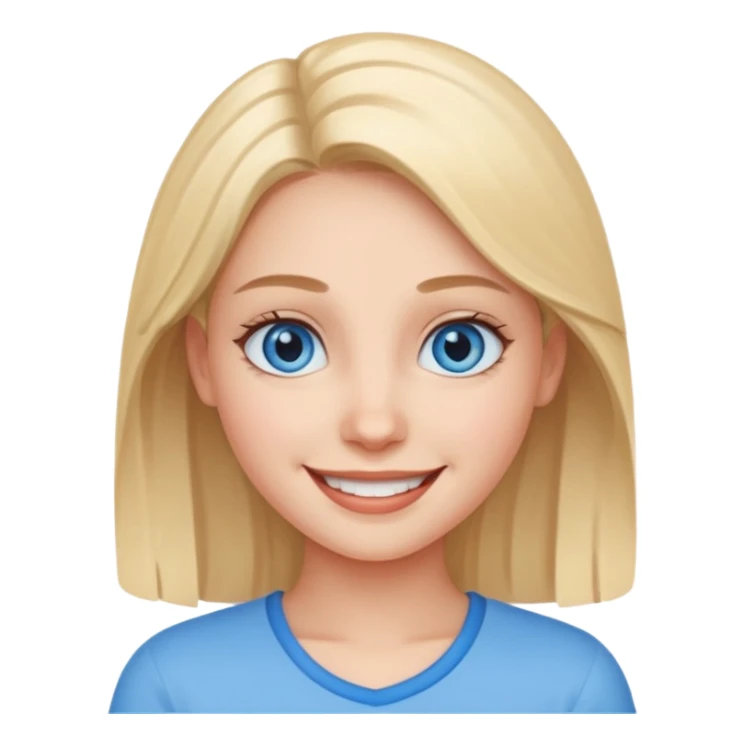 smiling girl with blue eyes sticker