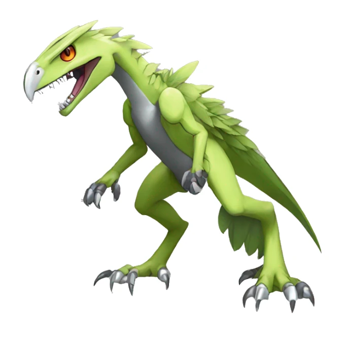  Cool Edgy Shiny Digimon-Fakemon-Raptor-Reptile full body sticker