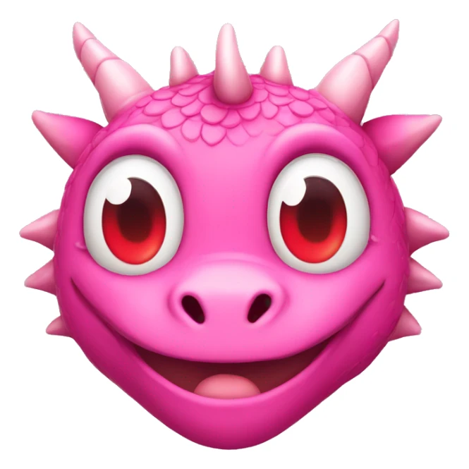 Pink dragon with heart eyes  sticker