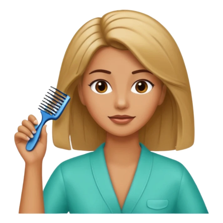 mujer peinandose en la peluqueria sticker