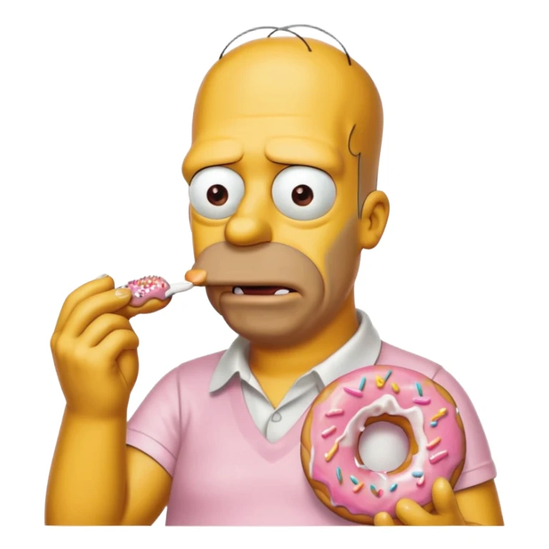 homer simpson white shirt eating  a donnut sticker