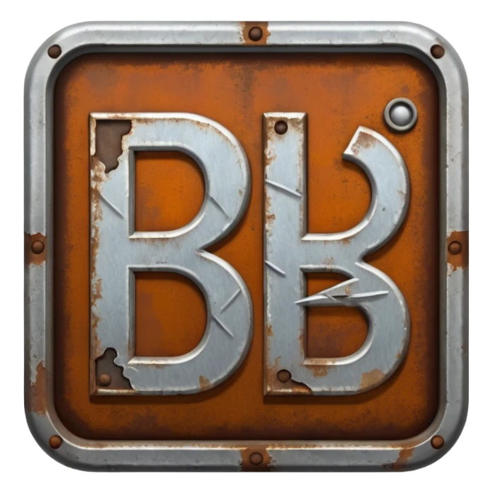 Create an ultra-realistic Rust icon that reads 'DUBS' based on the Rust video game. sticker