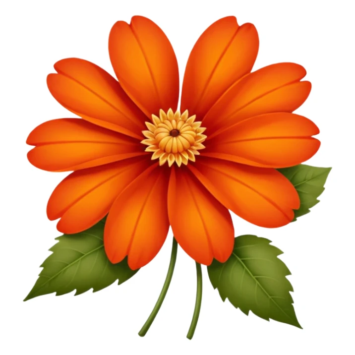 An autumn flower with orange-red petals curled by cool wind. sticker