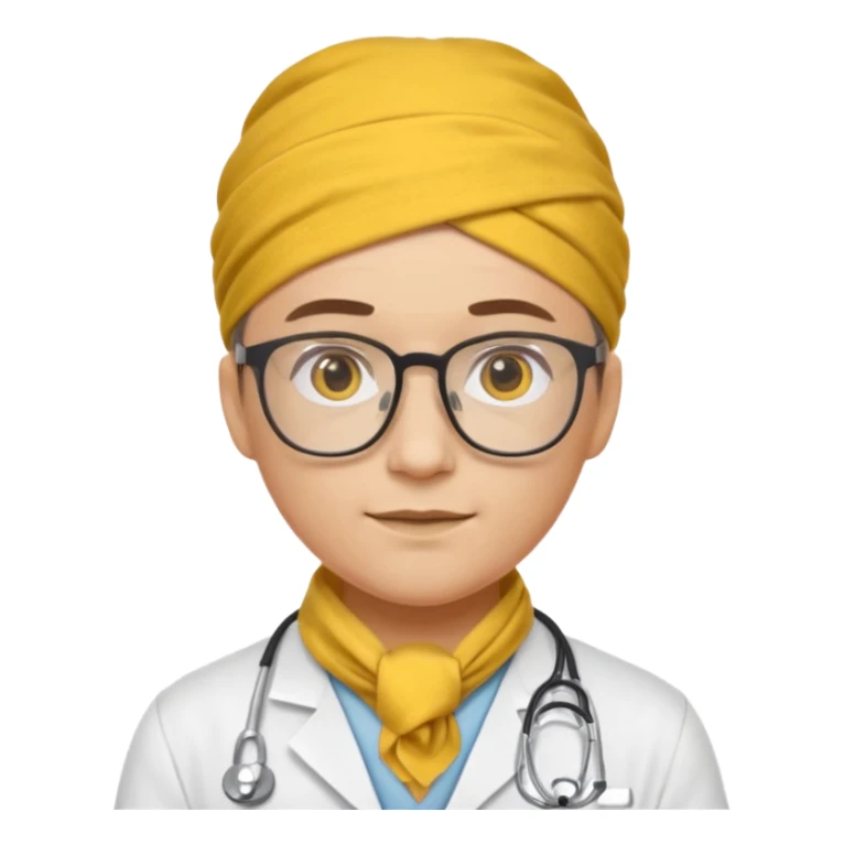 glasses doctor with yellow bandanna sticker