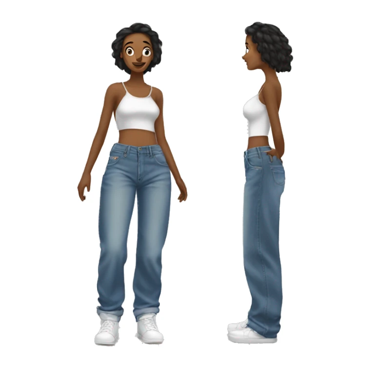 Low rise baggy jeans sticker