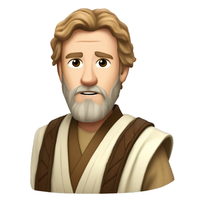 obi-wan kenobi with viciously hairy chest sticker