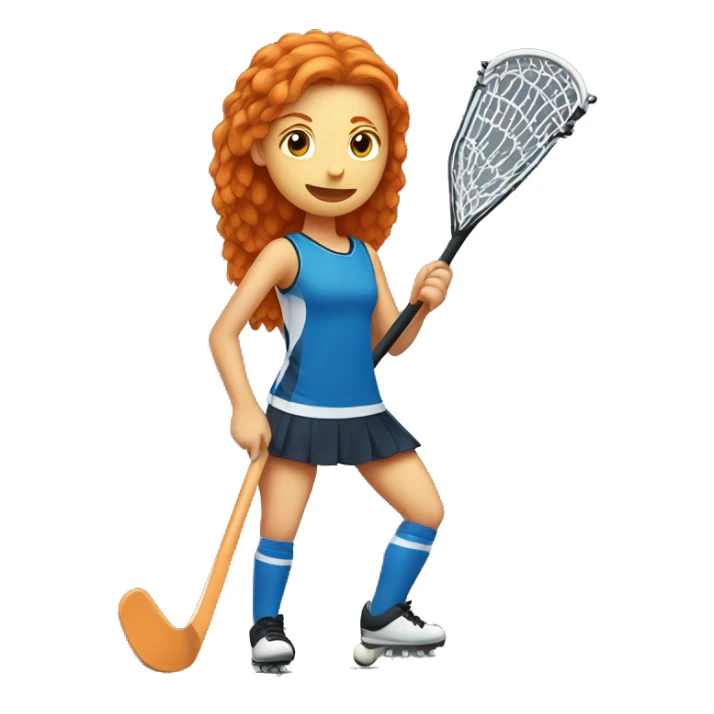Ginger girl playing field hockey  sticker