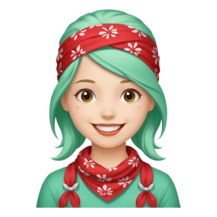 girl with peppermint hair and bandana sticker