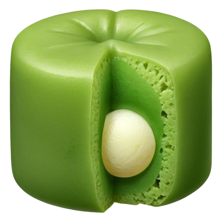 Matcha flavoured mochi with a bite taken out of it sticker